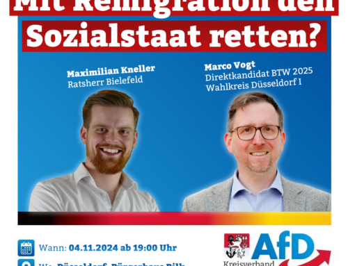 Bilker-Bürger-Talk am 4.11.2024: Mit Remigration den Sozialstaat retten? – Podiumsdiskussion im Düsseldorfer Bürgerhaus Bilk